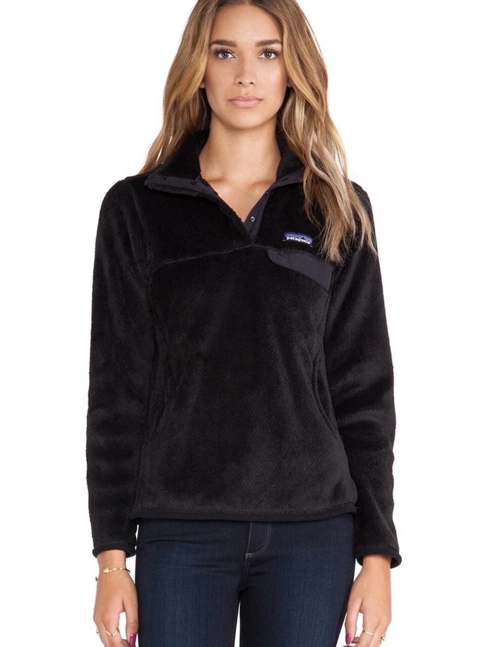 Patagonia Women’s Re-Tool Snap T Fleece Polartec Pullover Jacket, Small, Black